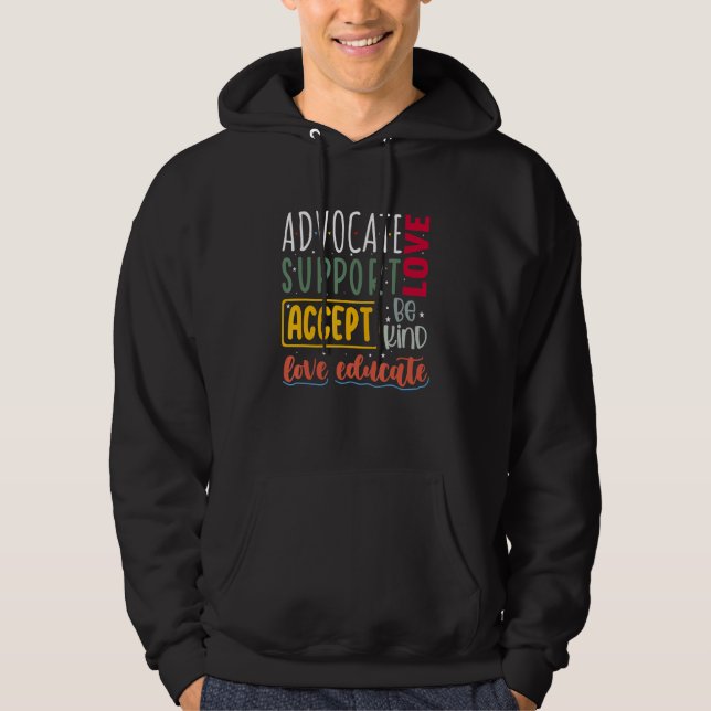 Advocate Love Support Accept Be Kind Autism Awaren Hoodie (Vorderseite)