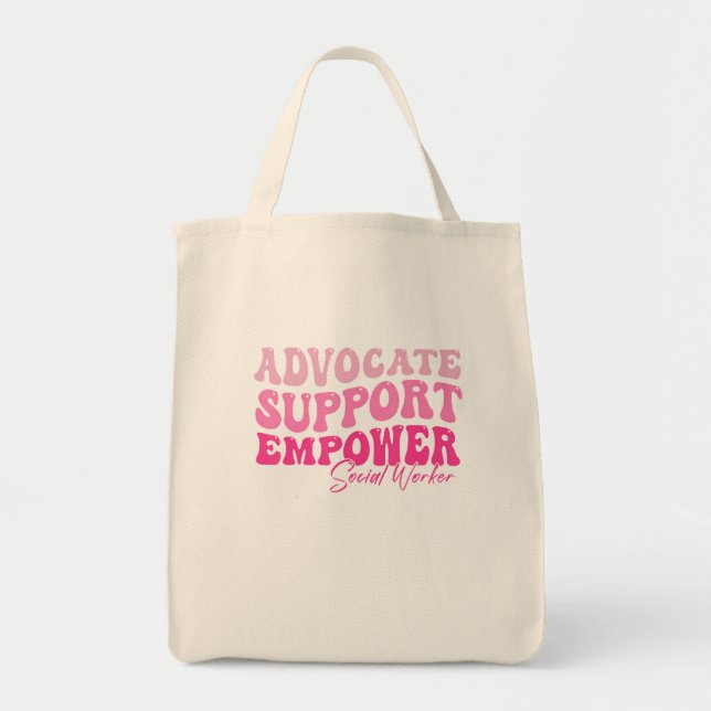 Advocate Support Empower Groovy Social Worker Grad Tragetasche (Vorne)