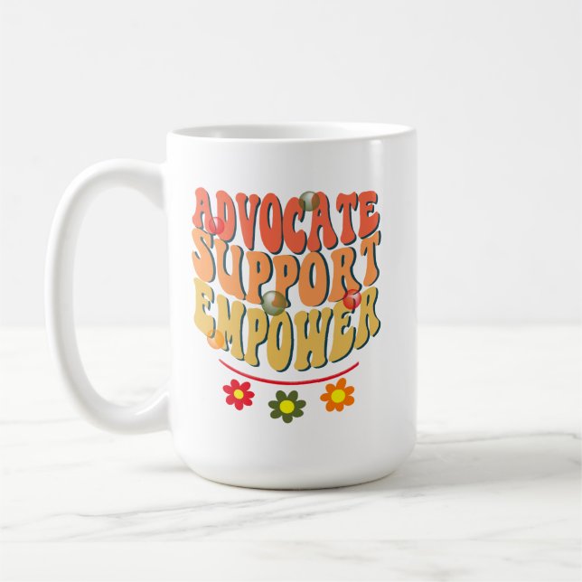 Advocate Support Empower, Social Worker Retro Kaffeetasse (Links)