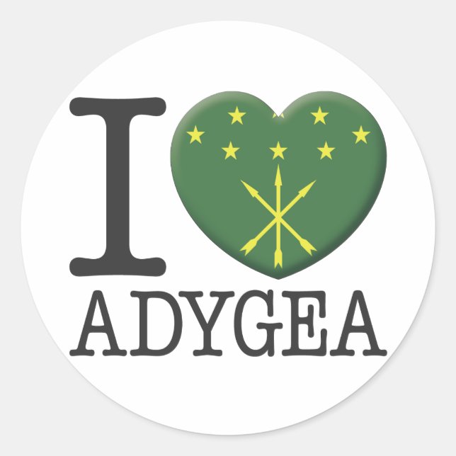 Adygea Runder Aufkleber (Vorderseite)