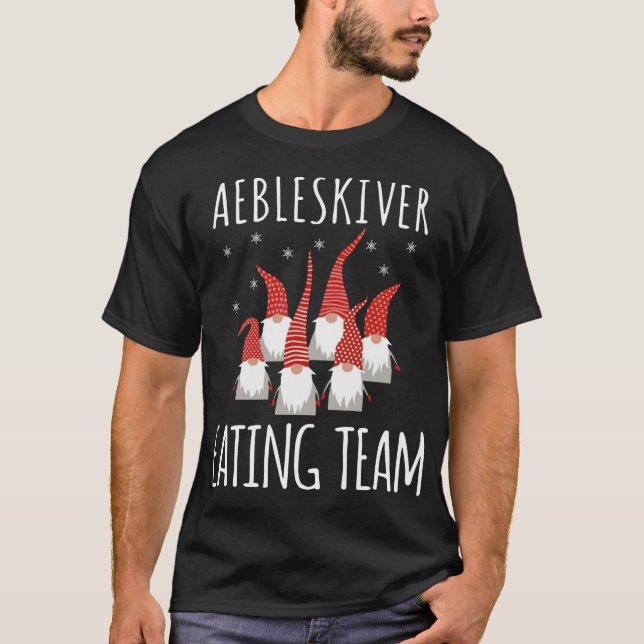 Aebleskiver Eating Team Gnomes Funny Aebleskiver L T-Shirt (Vorderseite)