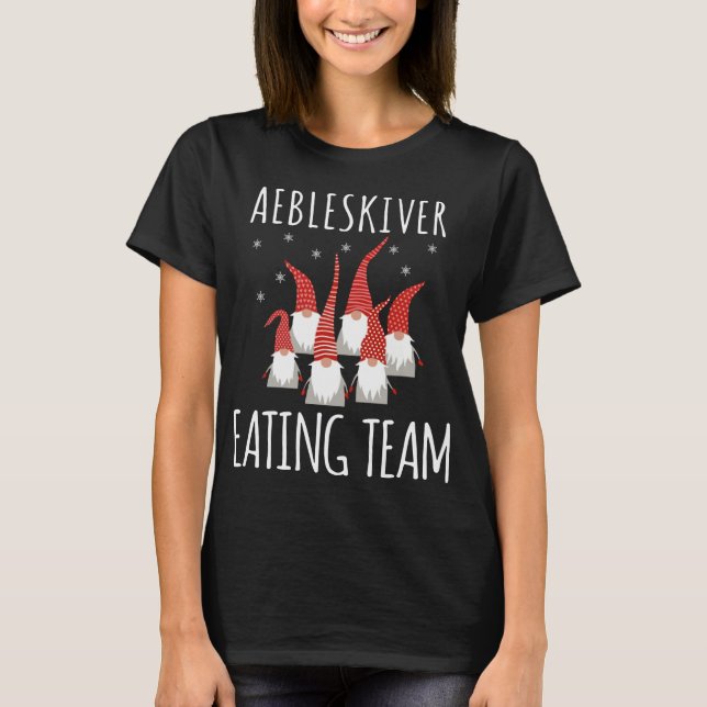 Aebleskiver Eating Team Gnomes Funny Aebleskiver L T-Shirt (Vorderseite)