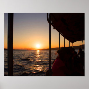 Aegean Lifestyle auf dem Schiff bei Sonnenuntergan Poster