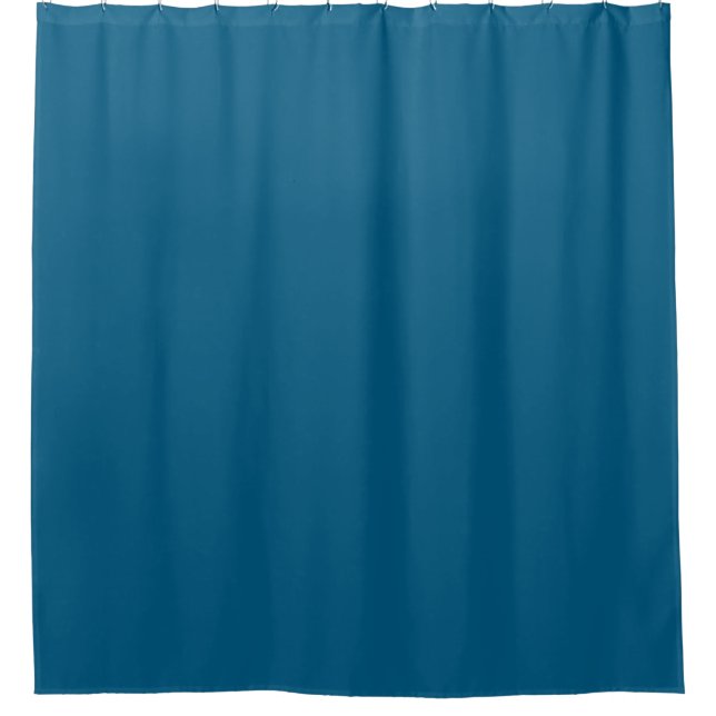 Aegean Sea Blue Solid Color Print Duschvorhang (Vorderseite)