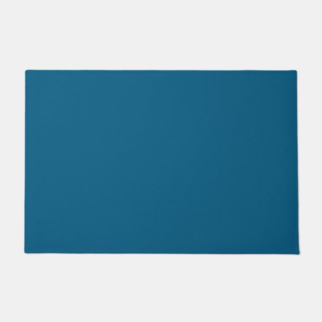 Aegean Sea Blue Solid Color Print Fußmatte (Vorderseite)