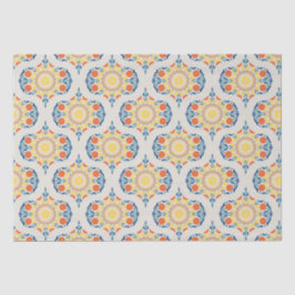 Aegean Summer Orange & Lemons Mid Mod Ogee Seidenpapier