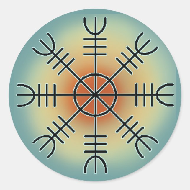 Ægishjalmr Runder Aufkleber (Vorderseite)