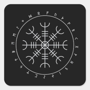 Aegishjalmr-Runen-Aufkleber (Quadratisch) Quadratischer Aufkleber