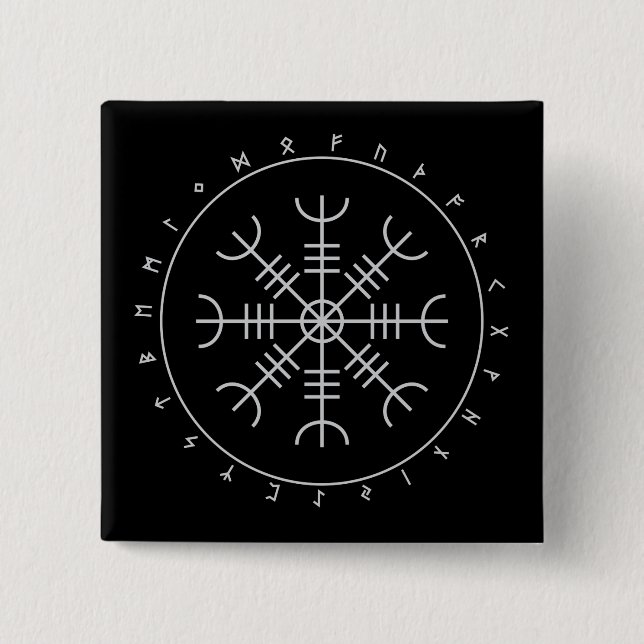 Aegishjalmr Runes Buttons (Vorderseite)