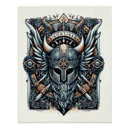 AEgishjálmr - Viking Helm of Awe Norse Protection Poster
