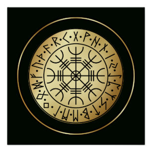 AEgishjálmr - Viking Helm of Awe Norse Protection Poster