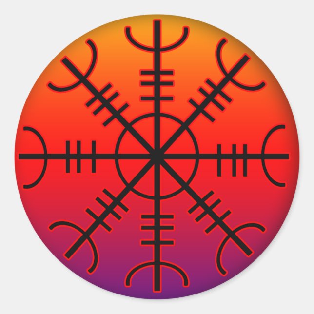 aegishjalmur runder aufkleber (Vorderseite)