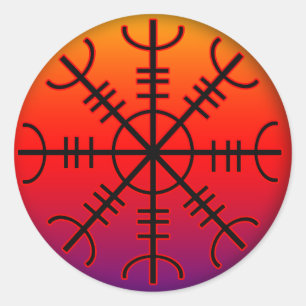 aegishjalmur runder aufkleber