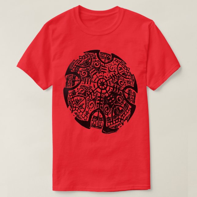 Aegishjalmur schwarz T-Shirt (Design vorne)