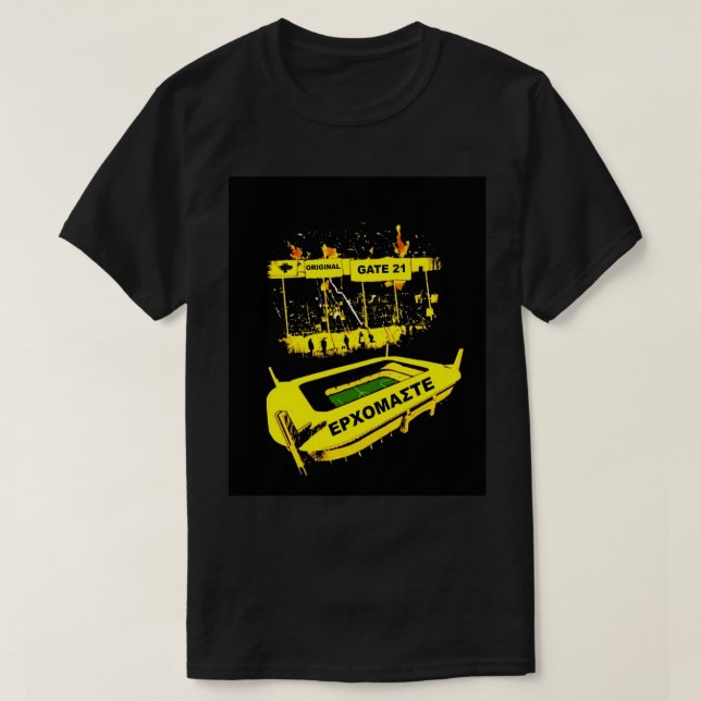 Aek Athens Griechenland Gate 21 Fans Graphic T-Shirt (Design vorne)