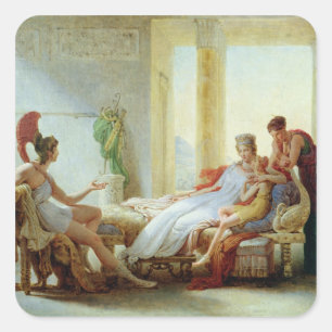 Aeneas, das Dido des Desasters bei Troja erklärt Quadratischer Aufkleber