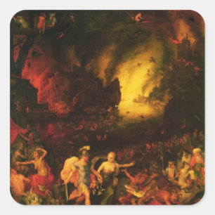 Aeneas in Hades Quadratischer Aufkleber