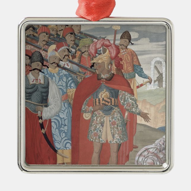 Aeneas und sein Soldiers, 1919 Silbernes Ornament (Vorne)