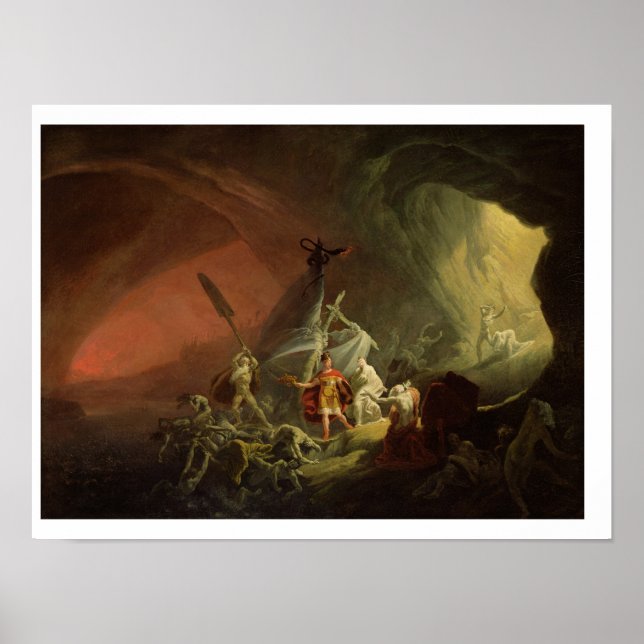 Aeneas und Sibyl, c.1800 (Erdöl auf Leinwand) Poster (Vorne)