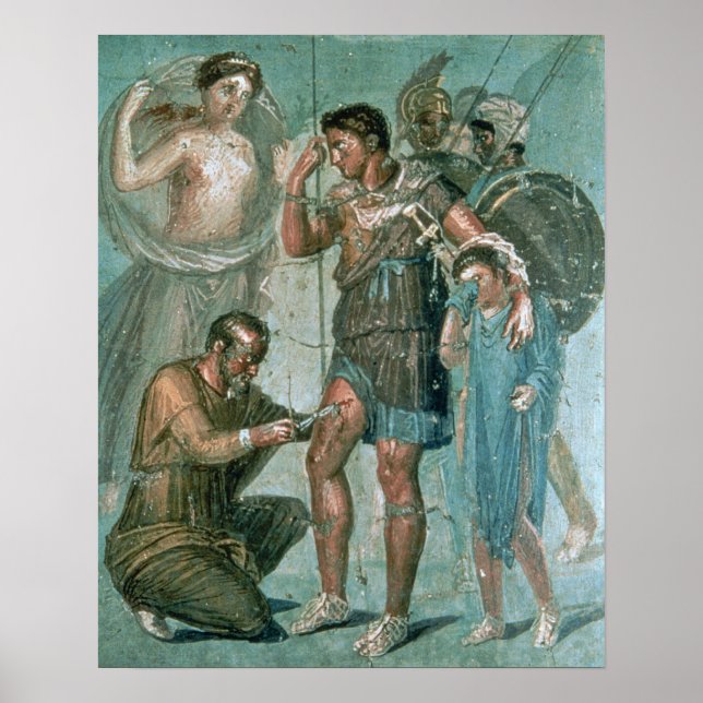 Aeneas verletzt, von Pompeji Poster (Vorne)