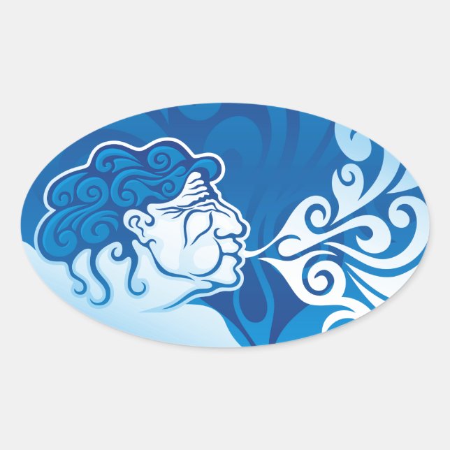 Aeolus Ovaler Aufkleber (Vorderseite)