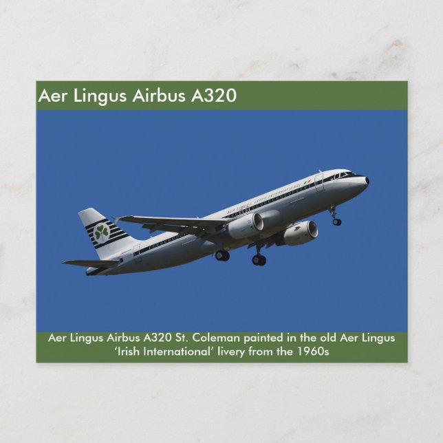 Aer Lingus Airbus A320-Bild für Postkarte (Vorderseite)