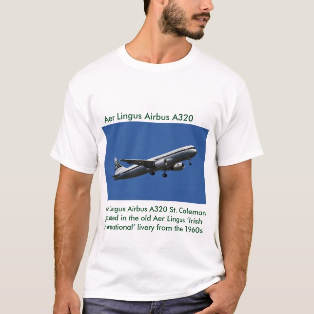Aer Lingus Airbus A320-Image für männliche T - Shi T-Shirt (Vorderseite)