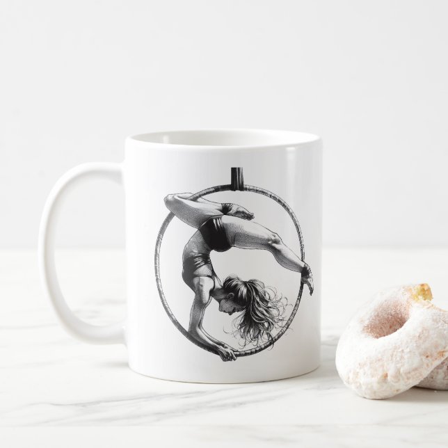 Aerial Hoop Lyra Anpassbarer Name Kaffeetasse (Mit Donut)