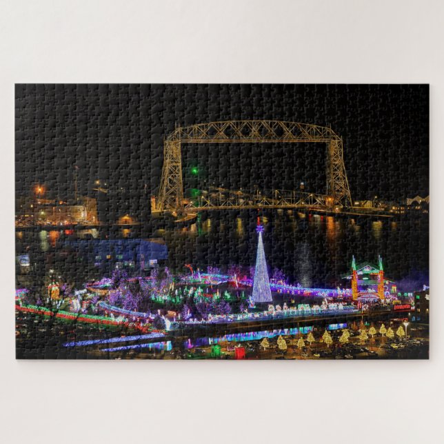 Aerial Lift Bridge and Bentleyville Minnesota Puzzle (Horizontal)