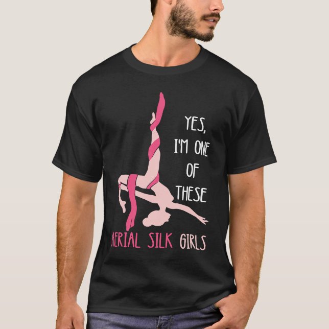Aerial Silk Girl Hanging Aerialist Air Acrobatic A T-Shirt (Vorderseite)