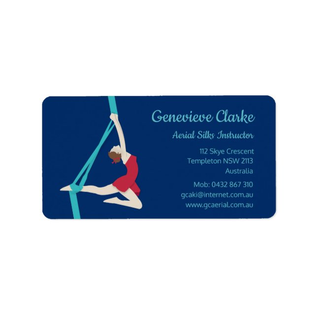 Aerial Silks Adressaufkleber (Vorne)