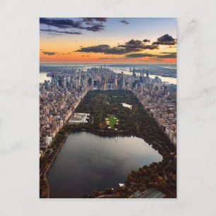 Aerial View of Central Park at Sunset Postkarte