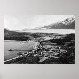 Aerial view of Haines, Alaska location of Poster