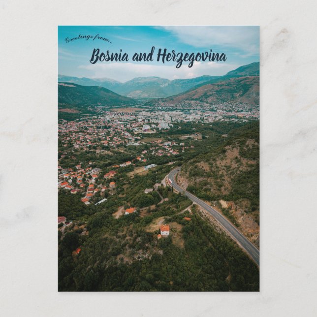 Aerial View of Mostar Bosnia and Herzegovina  Postkarte (Vorderseite)
