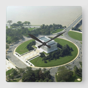 Aerial View Of The Lincoln Memorial Quadratische Wanduhr