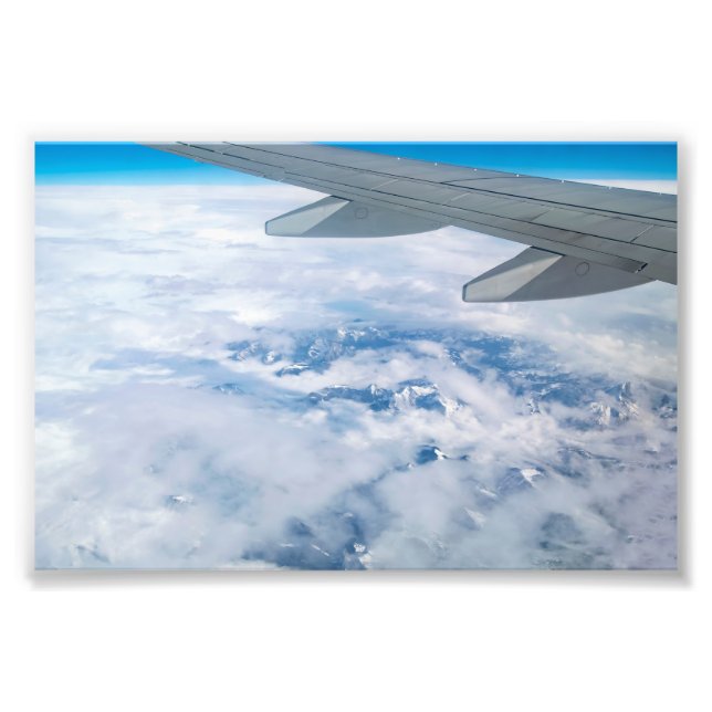 Aerial View of the Snowy Alps – Flight to Venice Fotodruck (Vorne)