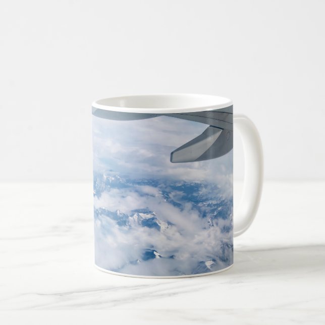Aerial View of the Snowy Alps – Flight to Venice Kaffeetasse (VorderseiteRechts)