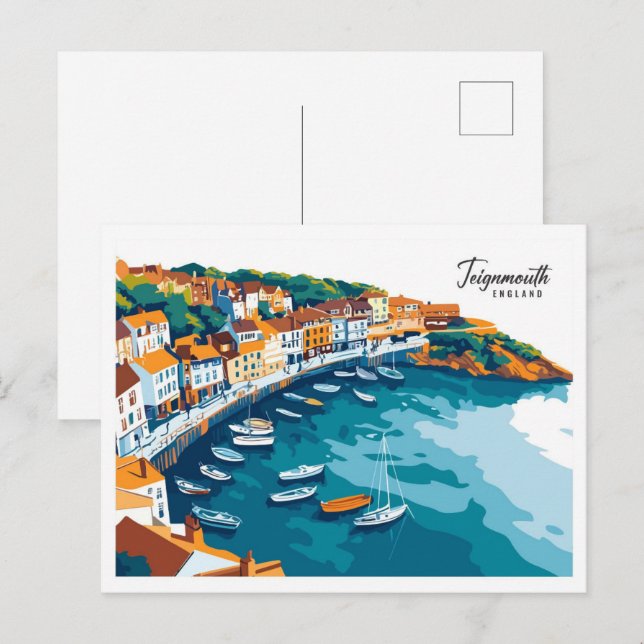 Aerial View Teignmouth England Travel Postkarte (Vorne/Hinten)