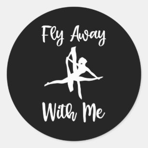 Aerial Yoga Runder Aufkleber