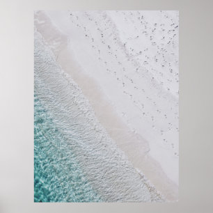 AERIALFOTOGRAFIE DER WEISSEN SAND UND GRÜNE POSTER