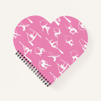 Aerialist Aerial Silber Lyra Silhouetten rosa Notizbuch