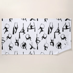Aerialist Aerial Silks Lyra Silhouetten Strandtuch