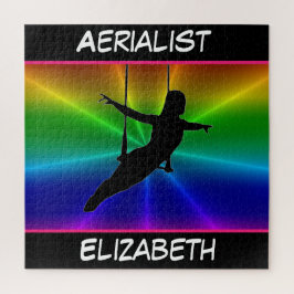 Aerialist auf Trapeze Rainbow Burst Puzzle
