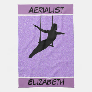 Aerialist Lila Glitter Geschirrtuch
