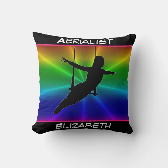 Aerialist Rainbow Burst Throw Kissen (Vorderseite)