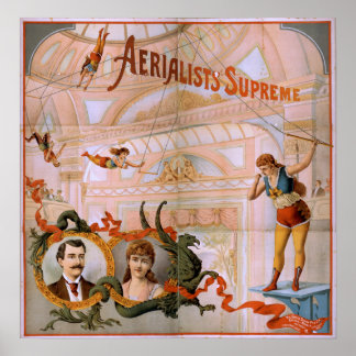 AERIALISTEN SUPREME Trapeze Act VAUDEVILLE Poster