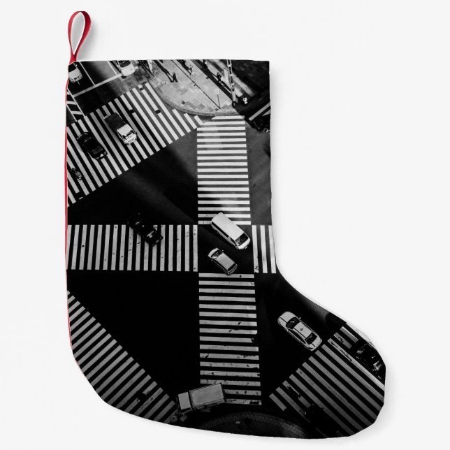 AERIELLE FOTOGRAFIE VON FAHRZEUGEN AUF STRASSEN WÄ KLEINER WEIHNACHTSSTRUMPF (Vorderseite)