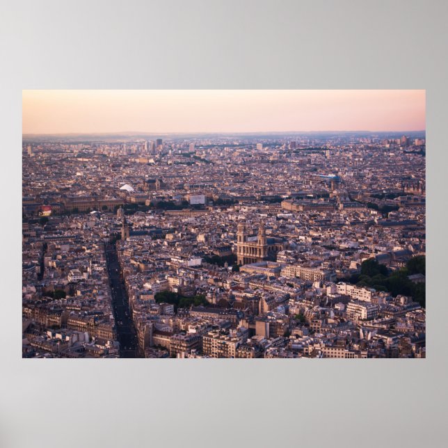 AERIELLE SICHT AUF DIE STADT GEBÄUDE WÄHREND DES T POSTER (Vorne)