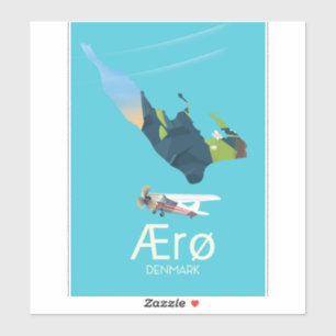 Ærø, Dänemark Karte Reiseplakat Aufkleber