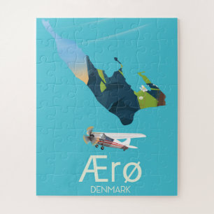 Ærø, Dänemark Karte Reiseplakat Puzzle